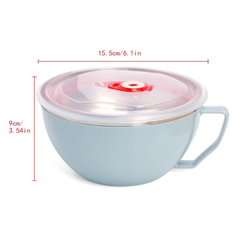 1 Pc Stainless Steel Noodle Bowl With Handle Food Container Rice Bowl Soup Bowls for Adult Kids Kitchen Tool