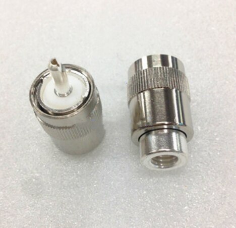 2 Stuks Connector Uhf Mannelijke PL259 Plug Solder RG5 RG6 5D-FB LMR300 Kabel Zilver Adapter