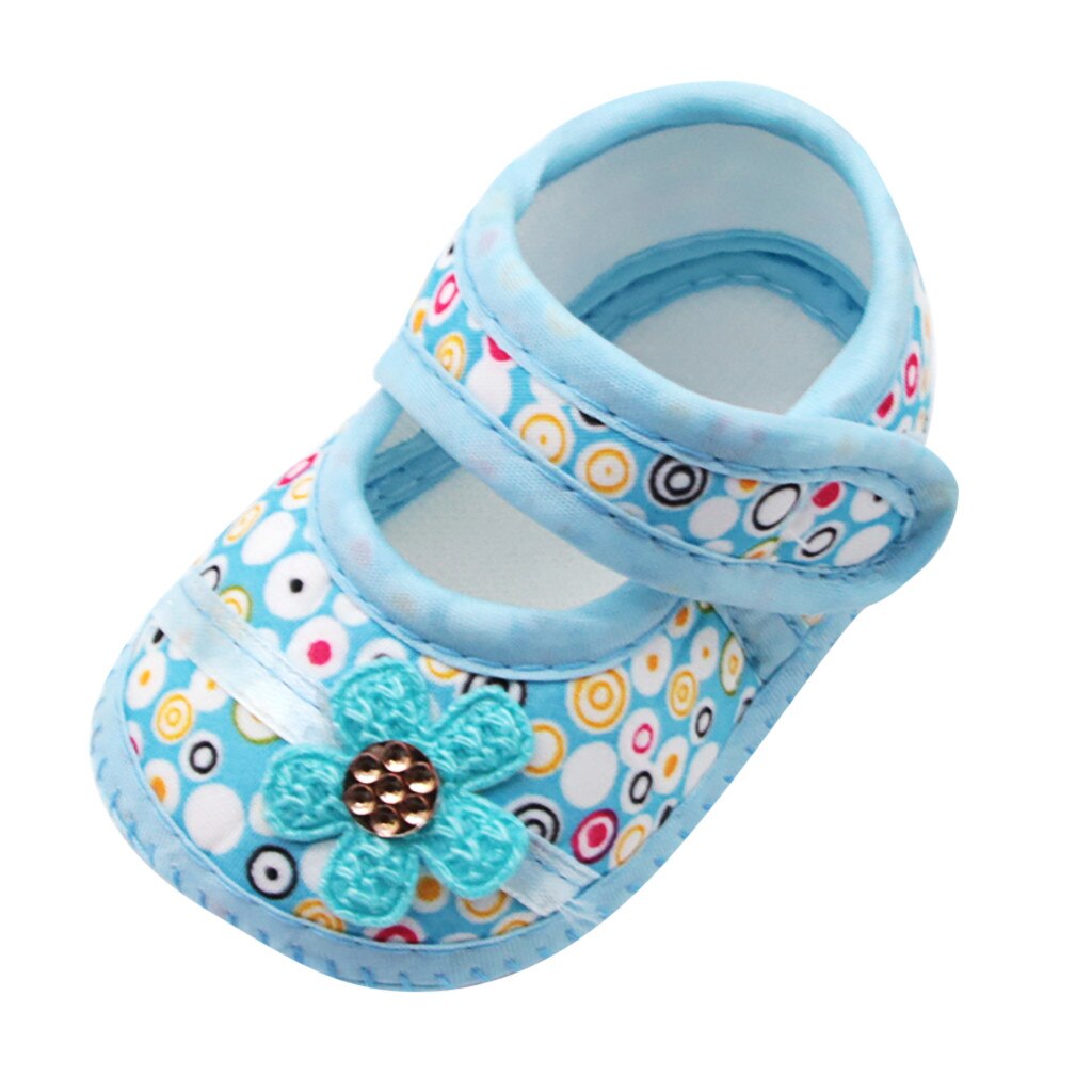 Bebê meninas kawaii sapatos de impressão sapatos flor infantil crianças prewalker sola macia sandálias recém-nascidos crianças verão único calçado: Blue / 5.5