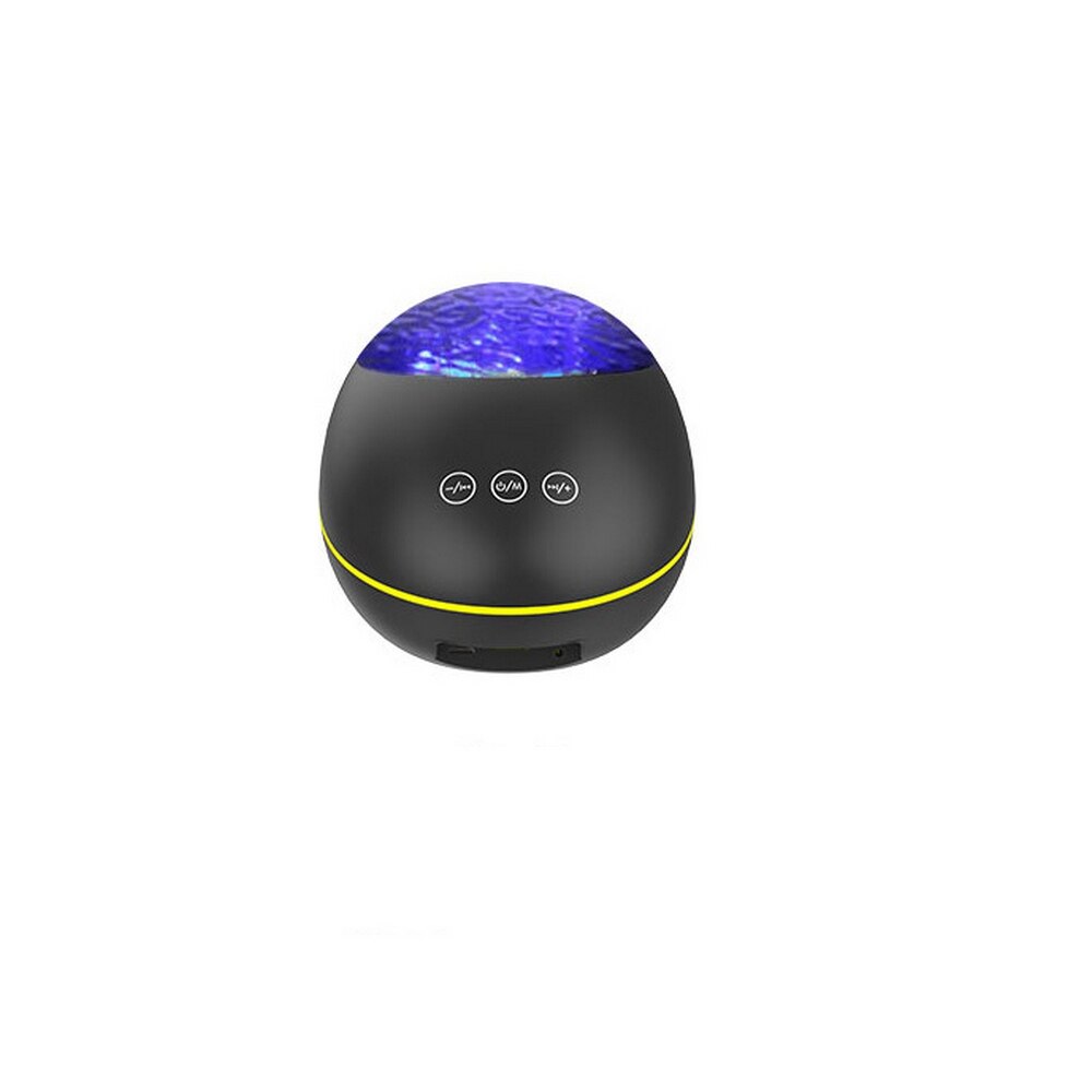 Led Sfeer Muziek Projector Aurora Oceaan Nachtlampje Afstandsbediening Speler Speaker Water Wave Sky Projectielamp: BLACK