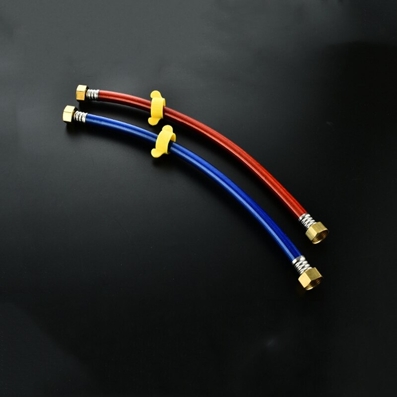 2pcs 1/2' Faucet Plumbing Hose 50cm Angle Valve Connector Stainless Steel Toilet Flexible Hose for Bathroom