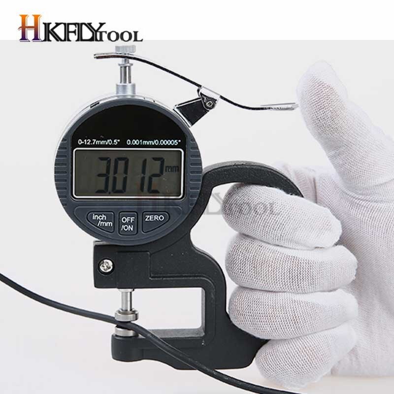 Instruments de mesure de largeur 0-12.7mm 0.01mm/0.001mm jauge d'épaisseur Type presse micromètre numérique LCD indicateur d'épaisseur