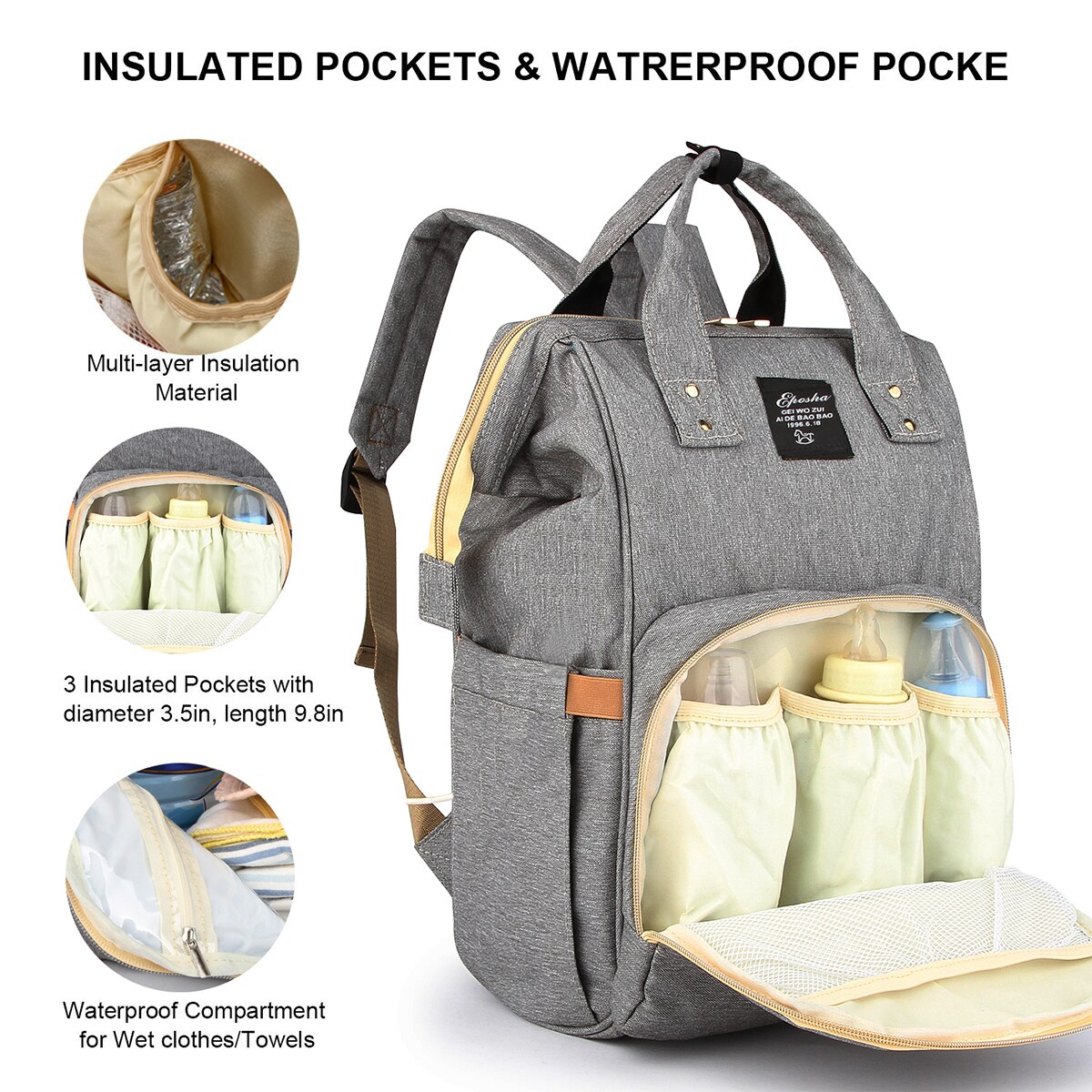Female Backpack Fashionable Multifunctional Diaper Bags Mummy Bags Handbag Shoulders Bag for Women