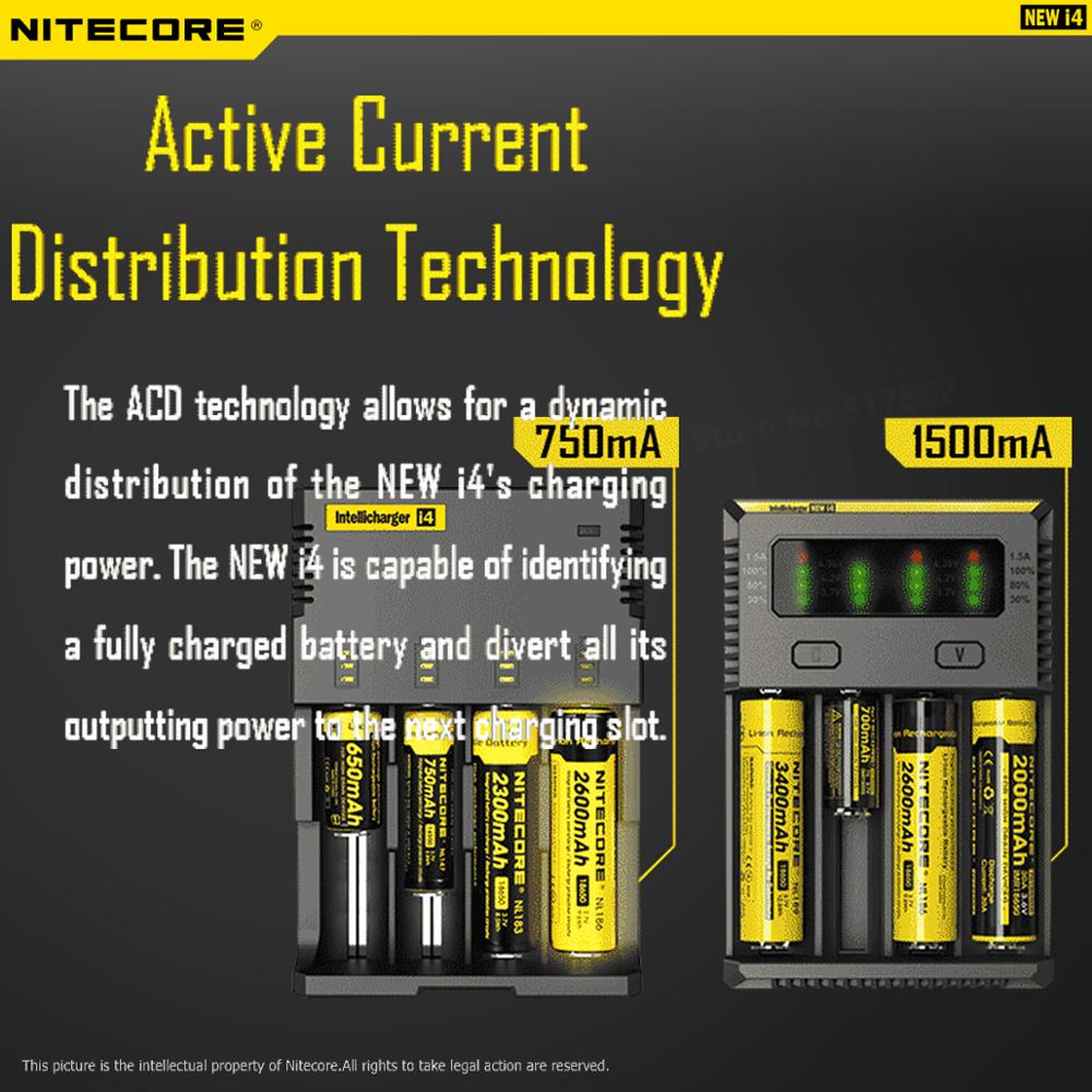 100% Originele Nitecore I4 Digicharger Batterij Charger Nitecore Charger Voor 26650 18650 18350 16340 14500 10440