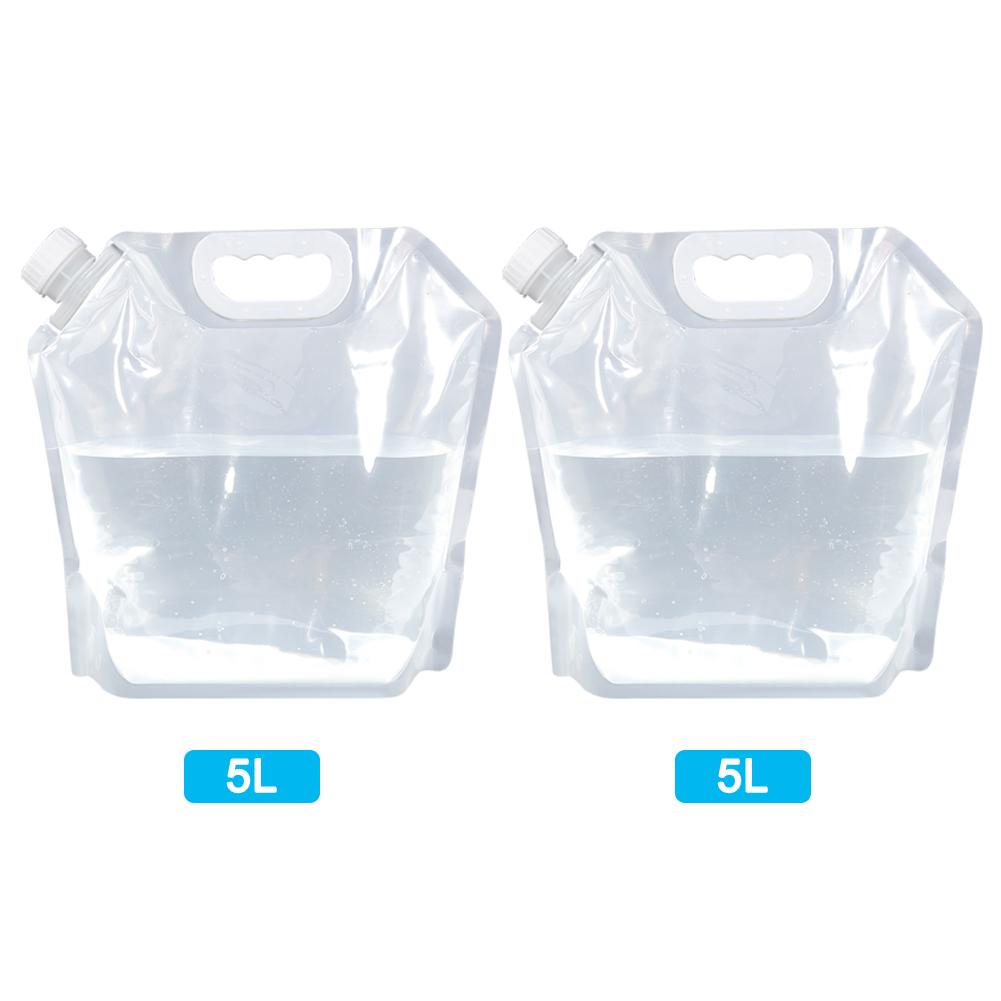 10/15/20L Outdoor Waterzak Opvouwbare Waterzak Pvc Transparante Lichtgewicht Drinkwater Opbergtas Voor Reizen camping Wandelen: 2pcs 5L Transparent