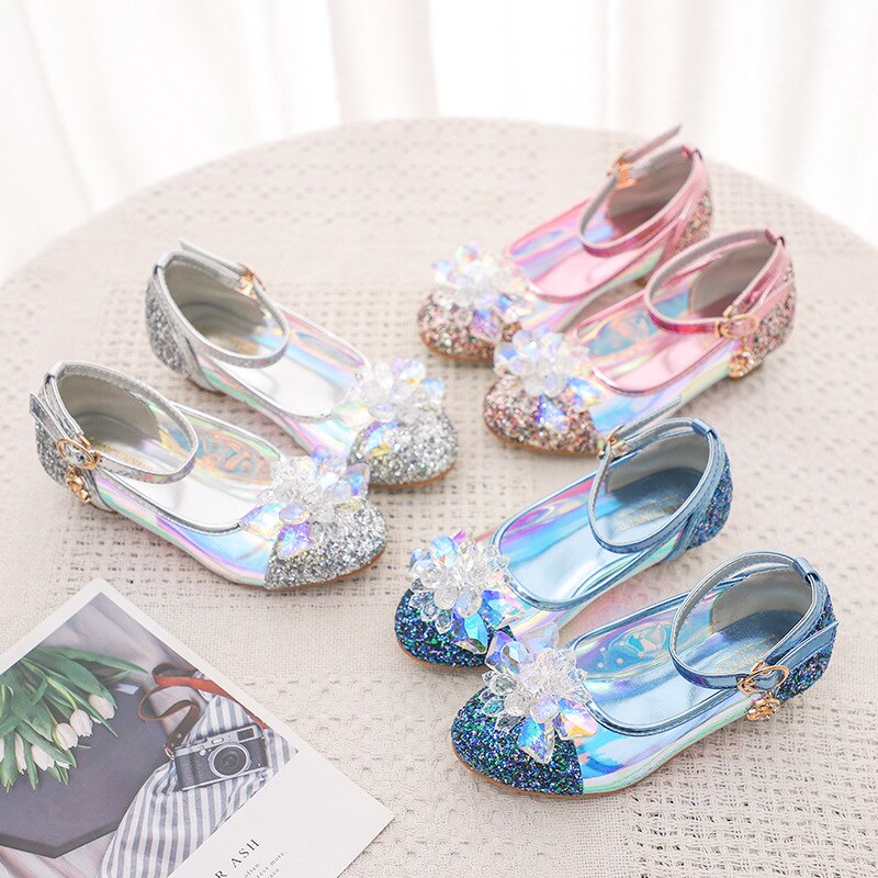 Blume kinder Schuhe Neue Strand Prinzessin Mädchen Schuhe Kinder Glitter Kristall Hochzeit Party Schuhe Infantil Chaussure Enfant B976
