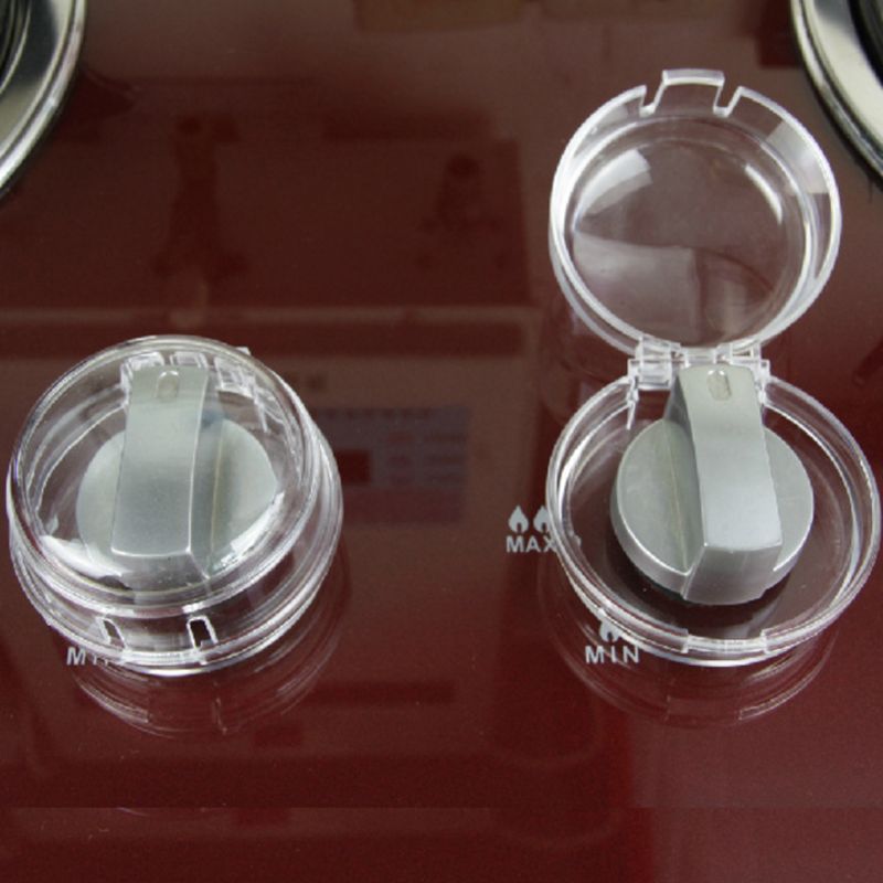 Børn baby gas komfur switch dæksel låse børnesikker ovn komfur knap gennemsigtige ærmer sikkerhed pleje hjem køkken tilbehør