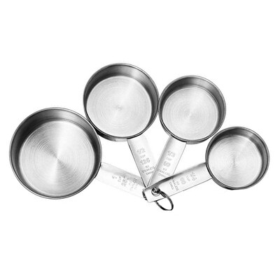 Maatbekers Stapelbaar Keuken Maatlepel Set Rvs Eetlepels Thuis Maatbekers En Lepels Set: 4pcs Measuring cup