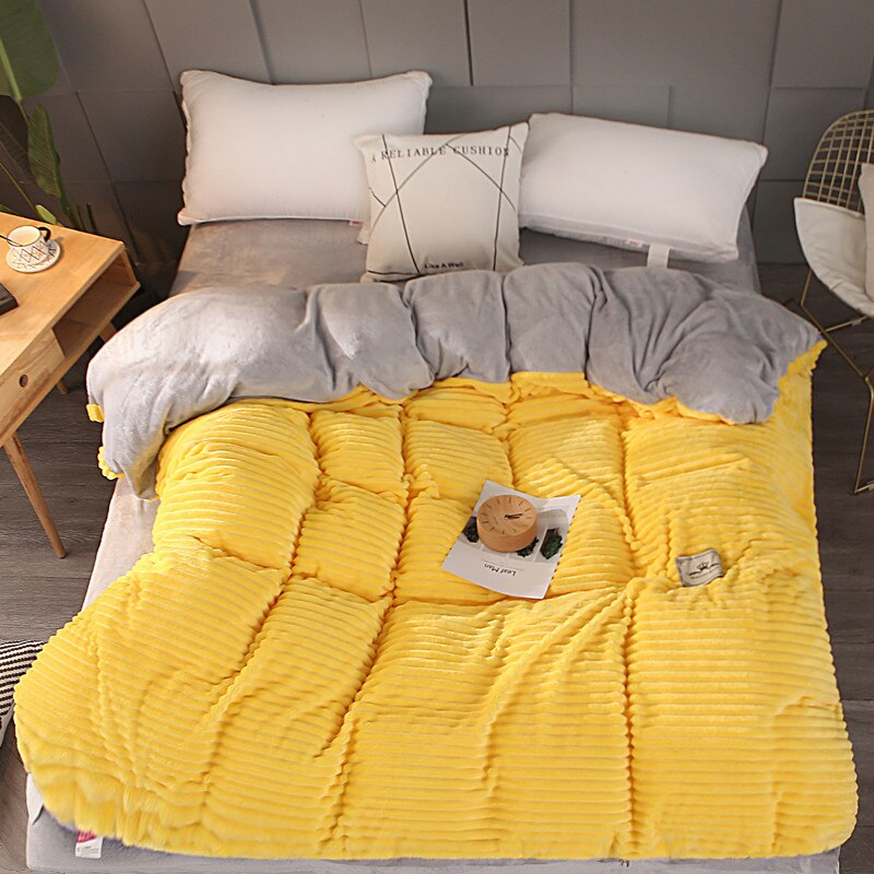 1 pc Flannel Quilt Cover Winter Magic Fleece Duvet Covers Warm Comforter Case Bedding Bag Blue Gray AB Sided Bed Cover Blanket: 4 / 71x79in (180x200cm)