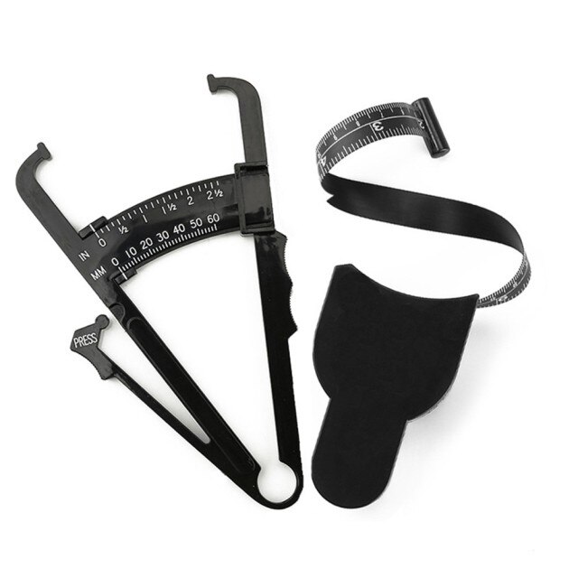 Health Care Skinfold Body Fat Caliper Body Fat Tester With Body Mass Tape With Measurement Chart Body Health Tool For Arm Calf: Blue