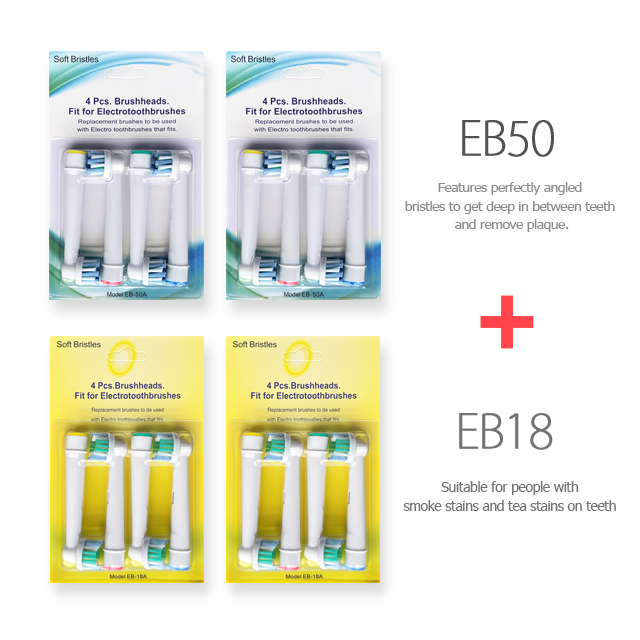 Têtes de brosse à dents électrique pour Oral B, tête de brosse de resubdivision pour la vitalité, buses Oral-B: green