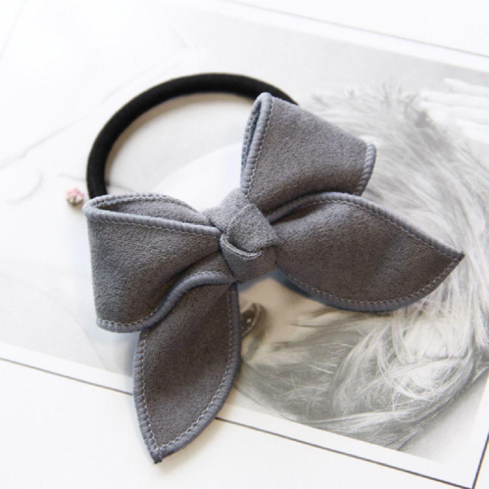 Lazo de cuero para niña y mujer, lazos para el pelo, accesorios para el cabello, cuerda de goma, diadema elástica sólida, 1 unidad: grey
