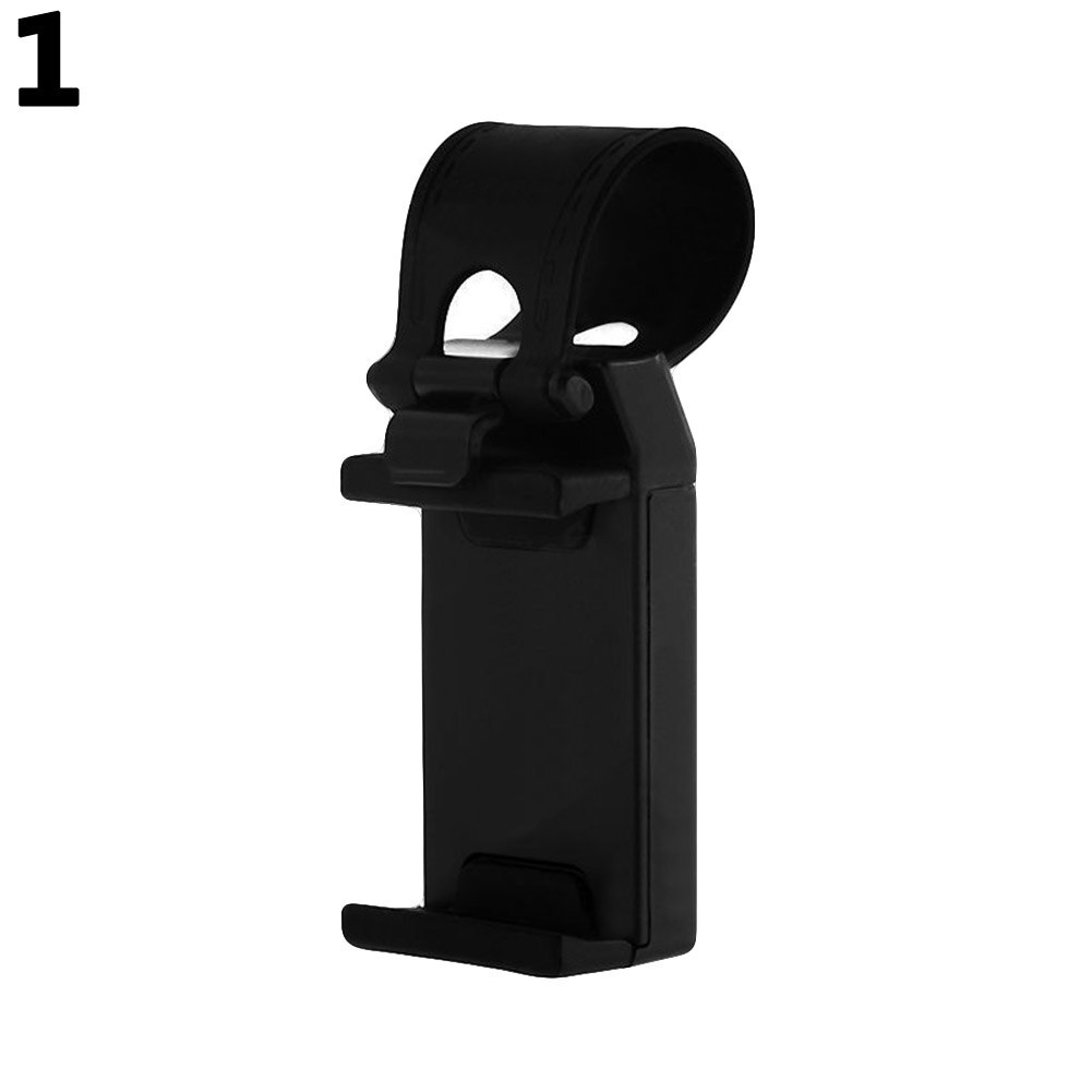 Universele auto stuurwiel telefoon houder houder standaard voor smartphone gps: Zwart