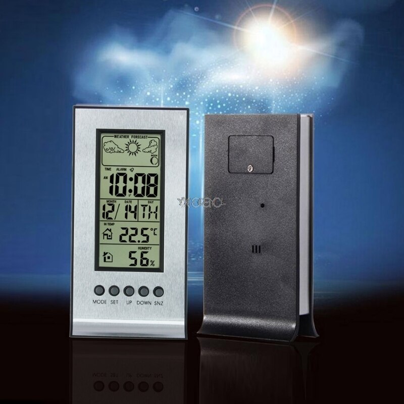 Digital Weather Station Wireless Indoor Outdoor Daily Clock Snooze Forecast Calendar Clock Hygrometer M13