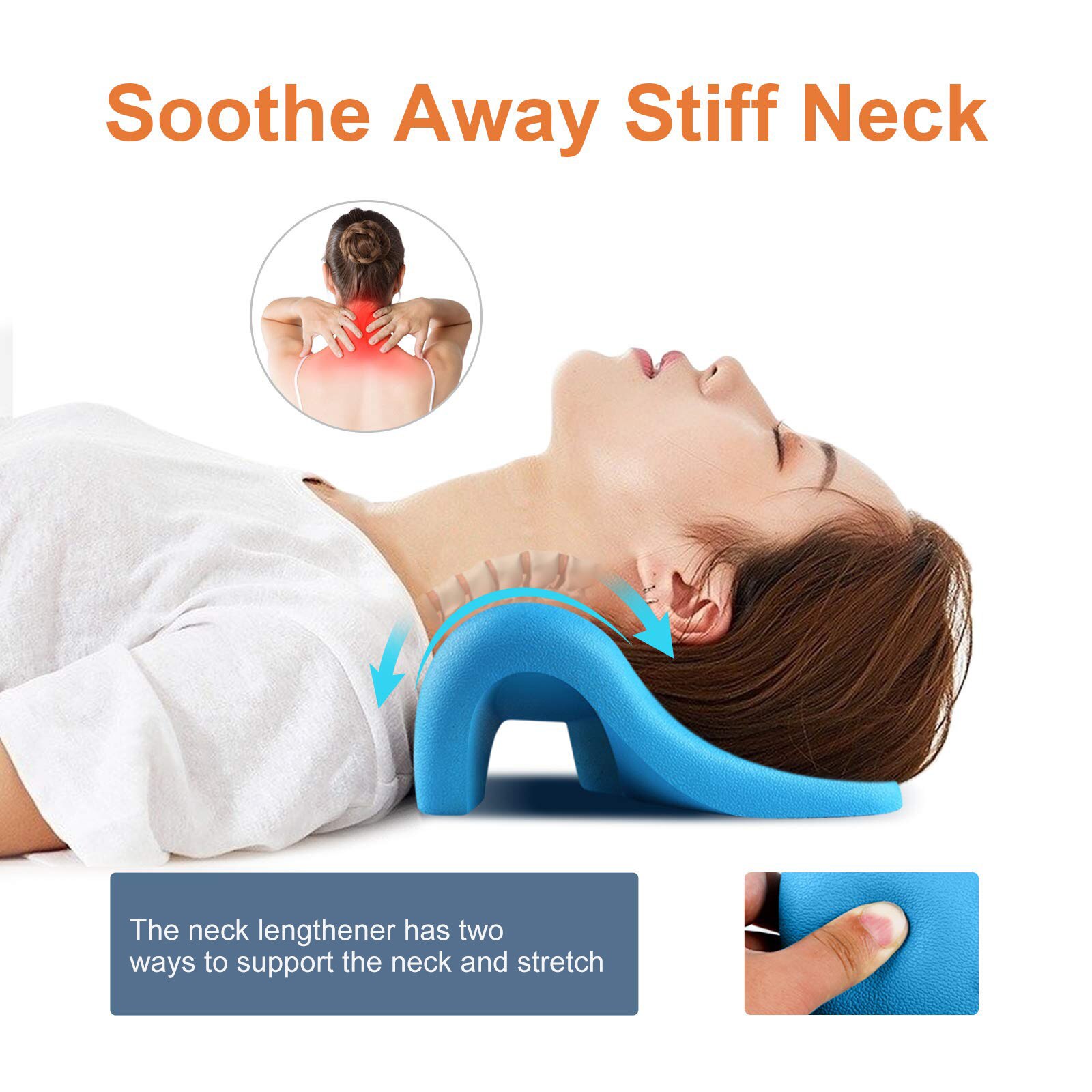 Almohada de masaje para alivio del dolor Cervical, dispositivo de tracción quiropráctica, relajante para el cuello y los hombros