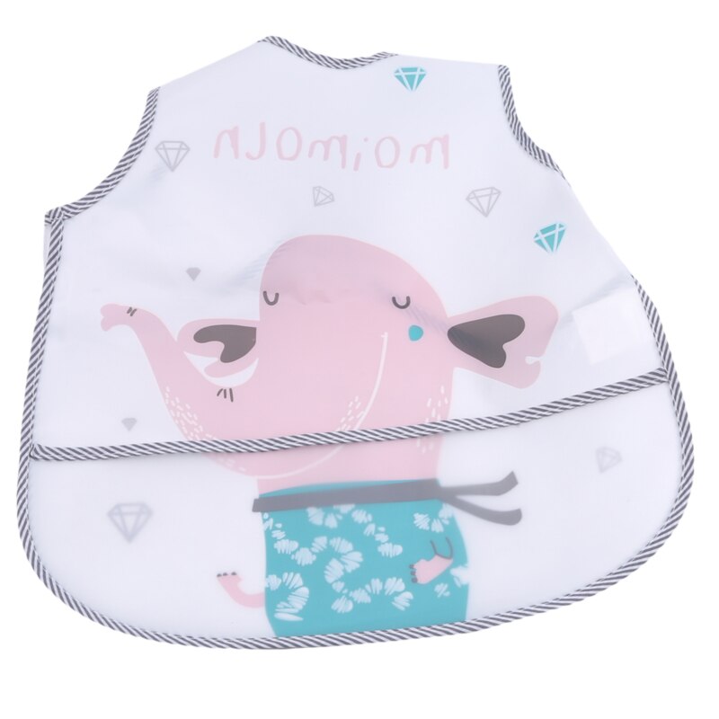 Bavoirs bébé EVA imperméable bavoirs d'alimentation dessin animé Animal impression tissu d'alimentation sans manches enfants bébé tablier Babador Bandana: A Beige elephant