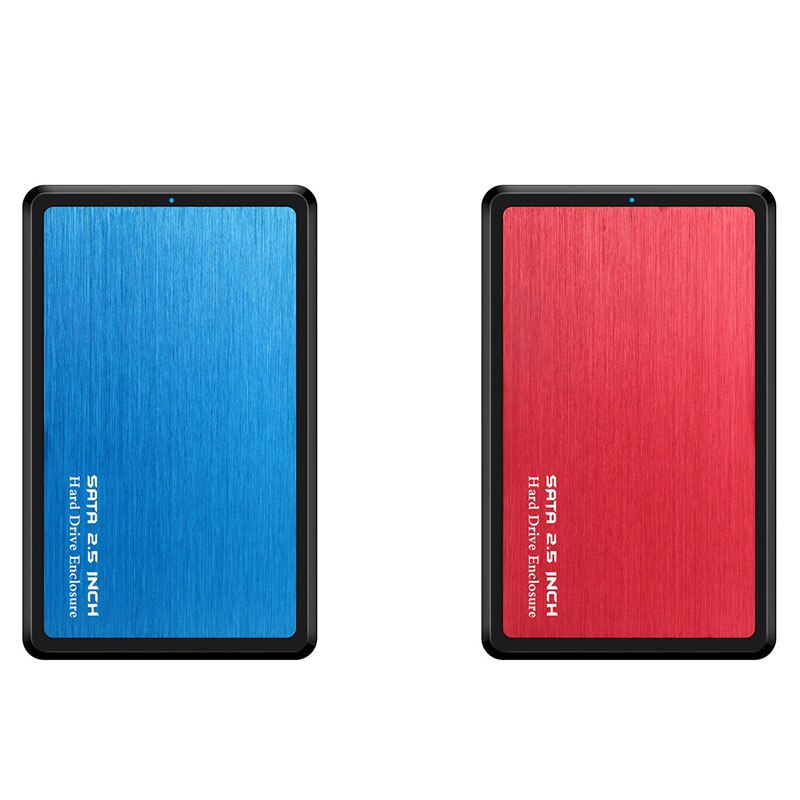 2x hdd caso 2.5 Polegada sata para usb3.0 ssd adaptador para 7mm/9.5mm usb disco rígido caixa de disco rígido externo hdd gabinete (vermelho & azul)