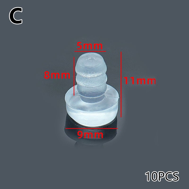 10Pcs Kabinet Meubilair Antibotsing Deeltje Ingebed Dikke Mute Noise Pad Transparante Rubber Pvc Clear Home Decor: C