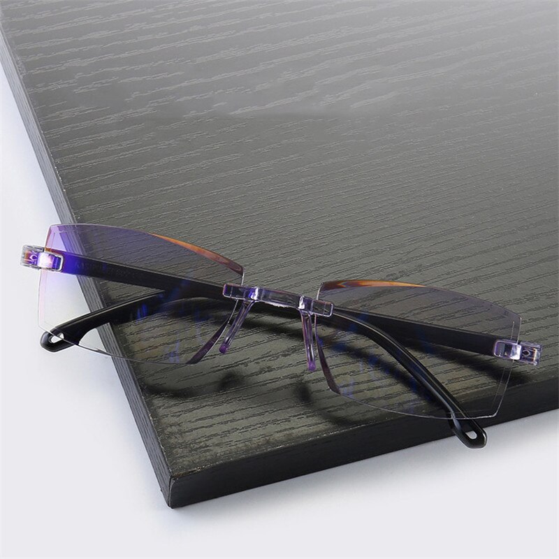 Diamond Cut Bifocale Progressieve Leesbril Mannen Blauw Licht Blokkeren Multifocale Brillen Ultralight Randloze Brillen