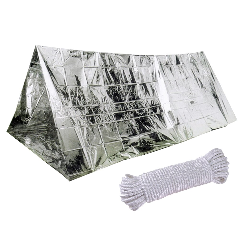 Waterproof Emergency Tent Survival Shelter Thermal Insulated Blanket SOS Sleeping Bag for Hiking/Camping: Silver