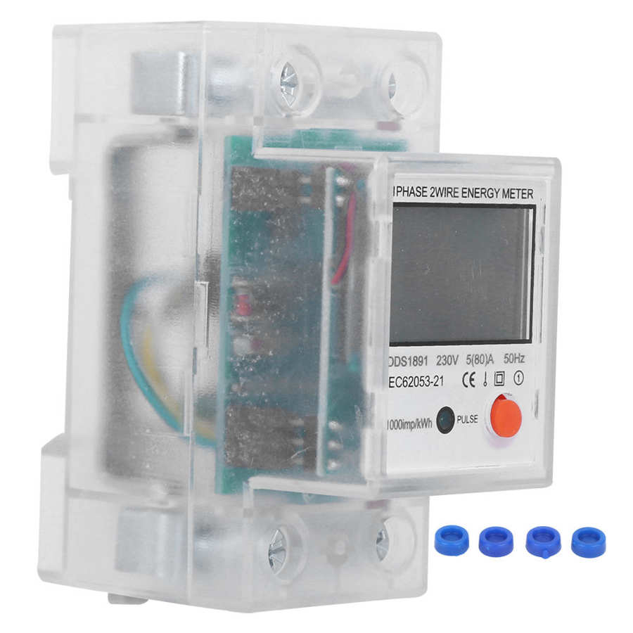 DDS1891 Single Phase Electric Meter 2P DIN-Rail Power Energy Meter Electronic KWh Meter