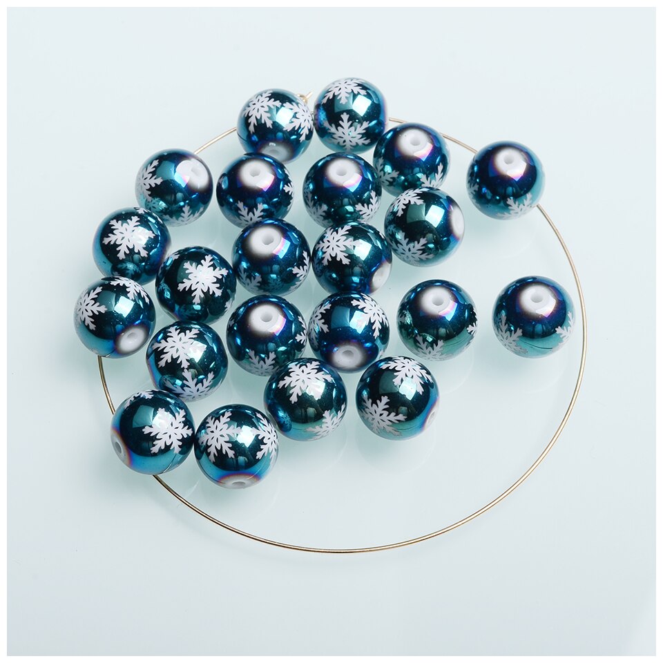 Perles de noël 10mm, perles en verre pour décoration de noël, nouveauté