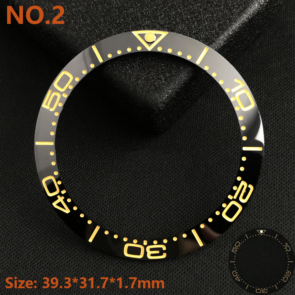 39.3*31.7 or 40.7*32.7mm Sloping Luminous Ceramic Bezel Insert Replacement of watch accessories Ceramic Bezel Insert: Blue