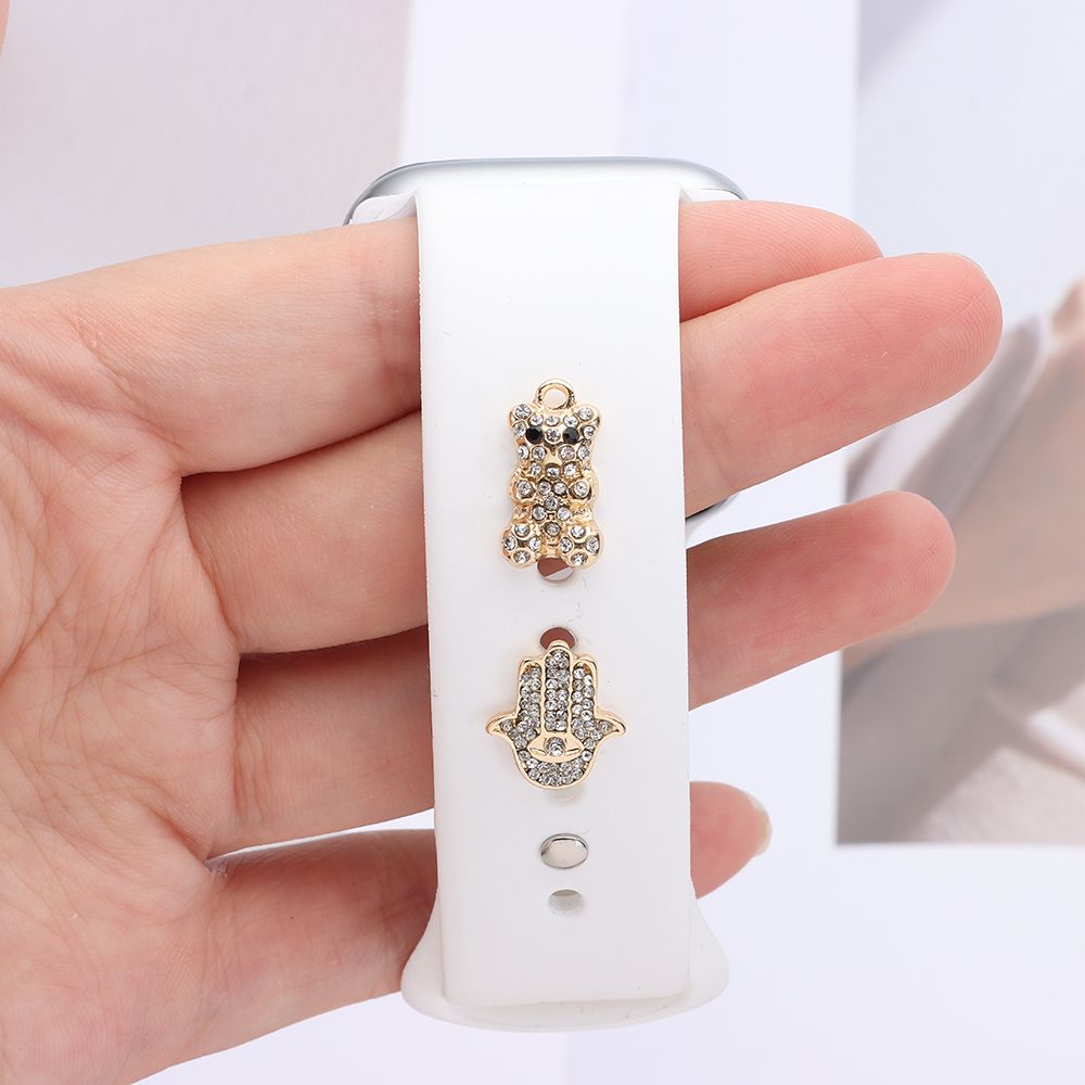 Pasek silikonowy ozdobne gwoździe do zegarka Apple Watch Charms Metal kreatywność nit akcesoria do iwatch