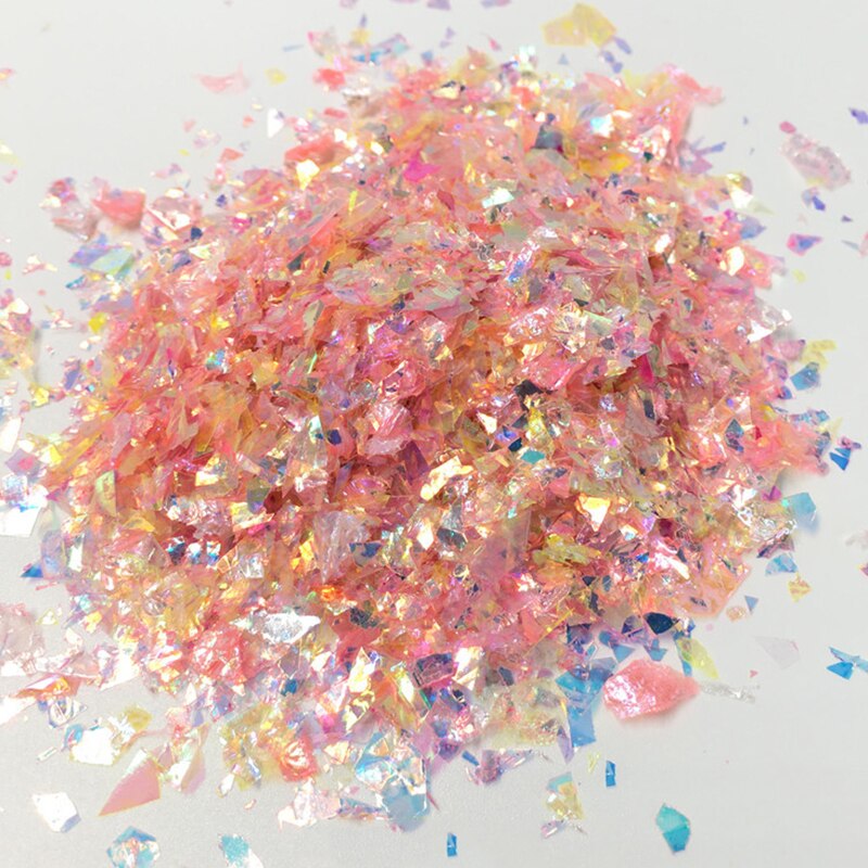 20 g / partia nieregularny papier powłoki cekiny żywica epoksydowa Craft materiały wypełniające kolorowe błyskotki brokat do majsterkowania rzemiosło żywiczne: Orange Pink