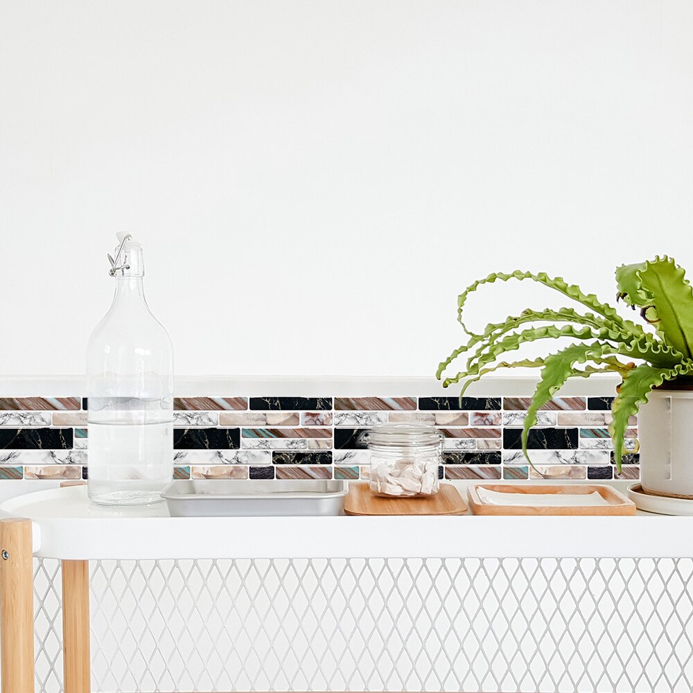 Keuken oliebestendige muurdecoratie stickers badkamer waterdichte simulatie kristal tegel stickers slijtvaste vloerstickers