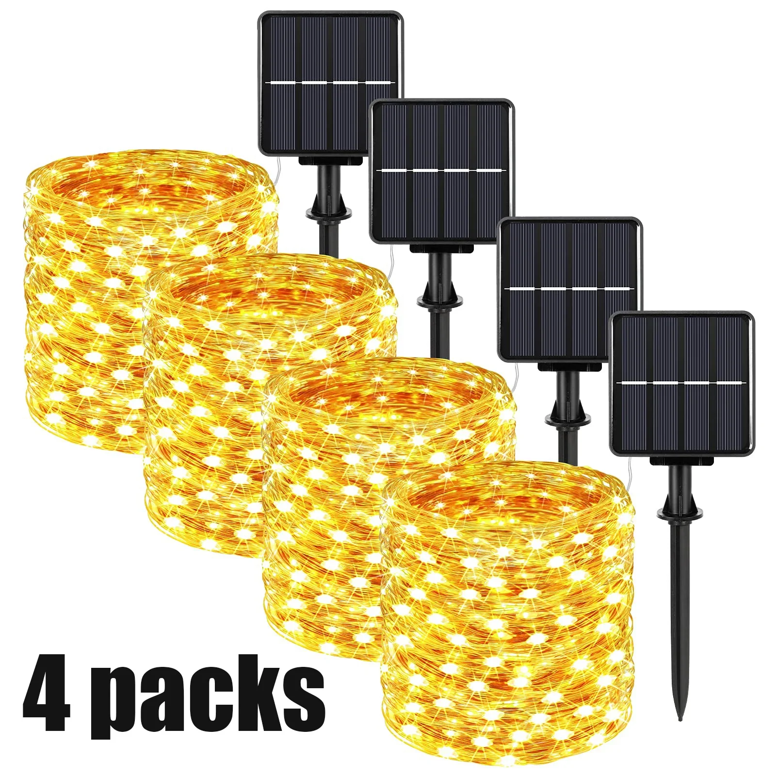 LED Solar String Light Outdoor Garden Fairy Lights Led Twinkle Waterproof Lamp for Christmas Party Decor 7m/12m/22m/32m/52m/102m: Lemon yellow / 16-20W