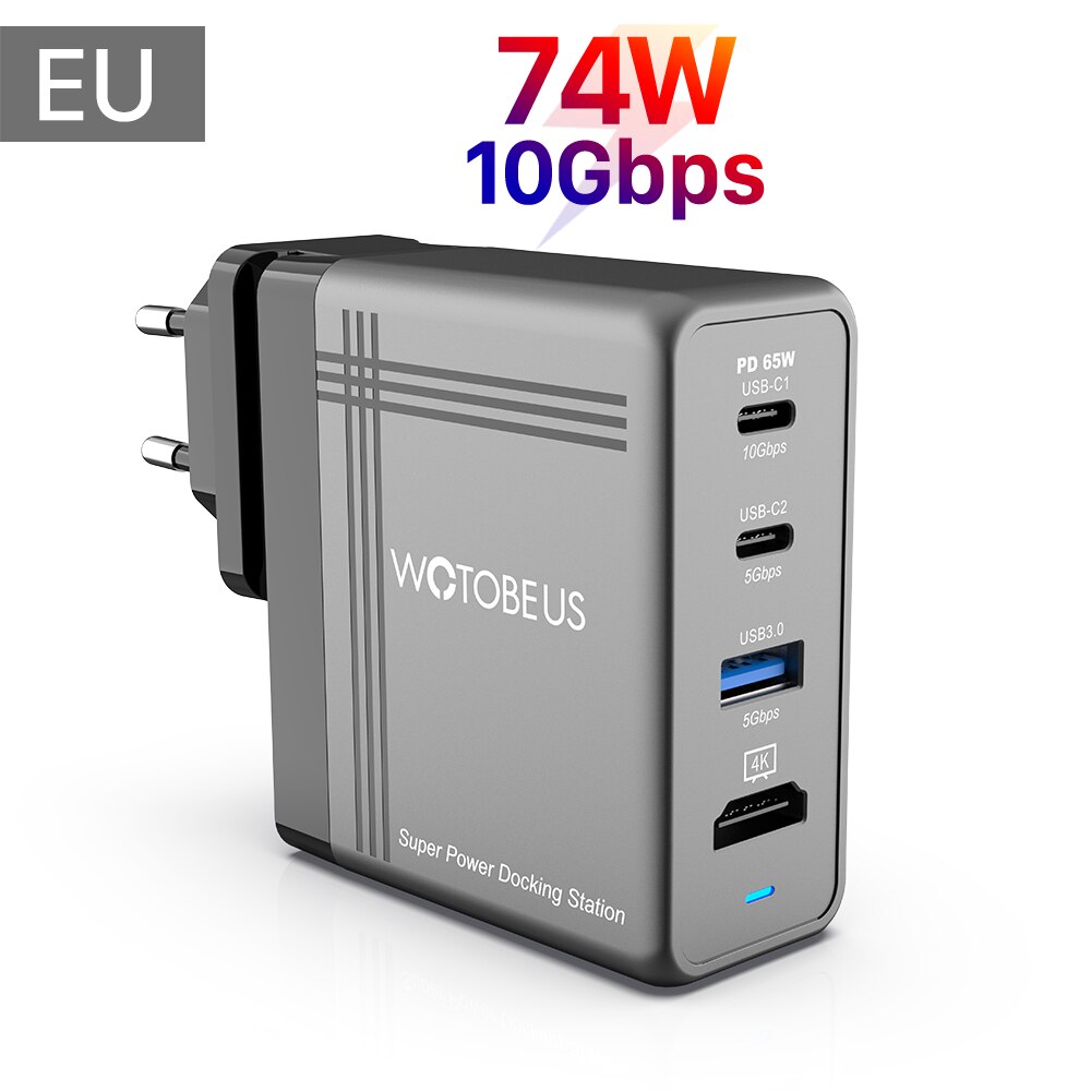 USB C Dock Integrated Charger Adapter supply 65W 20W,Switch Dock Switch OLED, Covert Dock Switch for Android Smartphone Tablet: EU