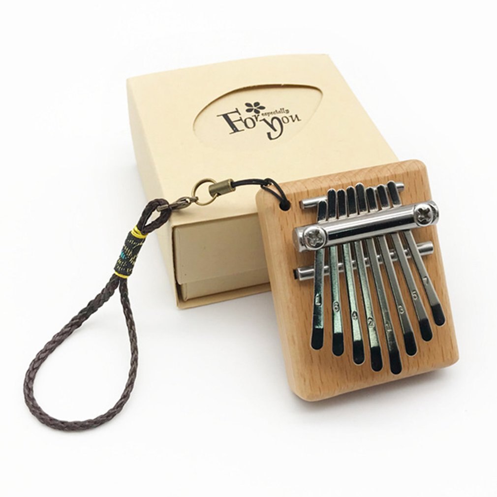 Tommelfinger klaver 8- tone mini kalimba finger klaver bærbart musikinstrument afrikansk tommelfinger helbræt træ kalimba klaver