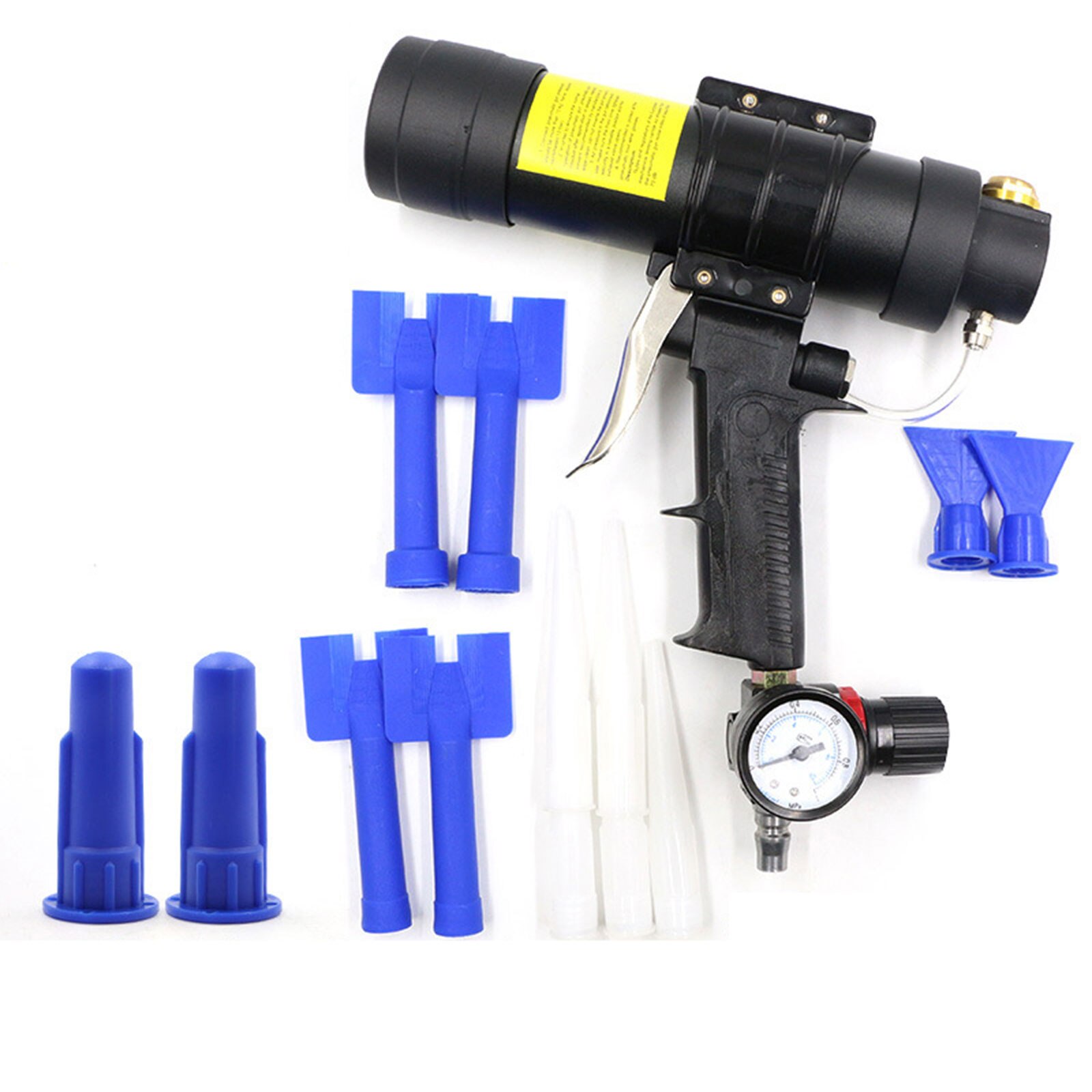 310ml Sealant Glass Glue Spray Gun Pneumatic Gun Caulk Nozzle Applicator Kit Finishing Tool Reusable Sprayer Caulking Tools Set: B