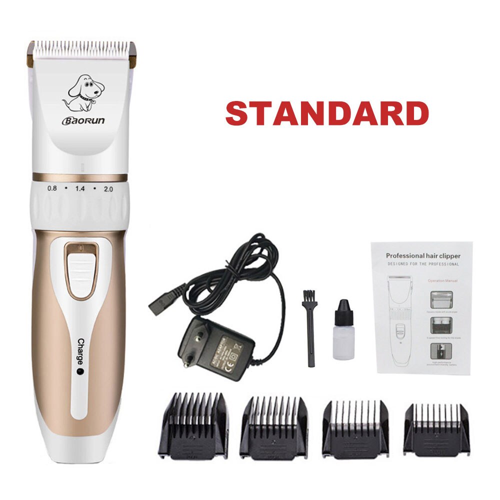 Tondeuse Chien Professionnelle Tondeuse Chien Poil Long Epais Electrique Tondeuse pour Chien pour Chats et Animaux Silencieux Rechargeable Electrique Tondeuse pour Chien et Chat Dog Clipper Kit: Standard