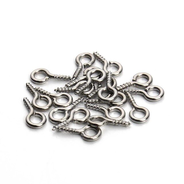 Mini alfileres con ojetes de Metal, 100 Uds., ganchos para los ojos, ojales, cierres de tornillo, accesorios de joyería para DIY: 1F256RH4X8