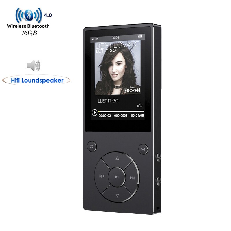 Bluetooth4.2 MP3 Player Speaker 2.4Inch Screen metal hifi music player with fm radio eBook hifi walkman support usbmini SD: C11-MP3-Black / 16GB