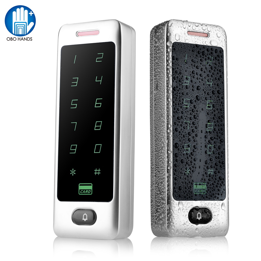 IP65 Waterdichte Metalen Rfid Keypad Access Control Reader Toetsenbord Wiegand26/34 Voor Deur Home Security System Outdoor + 10 stuks Sleutels