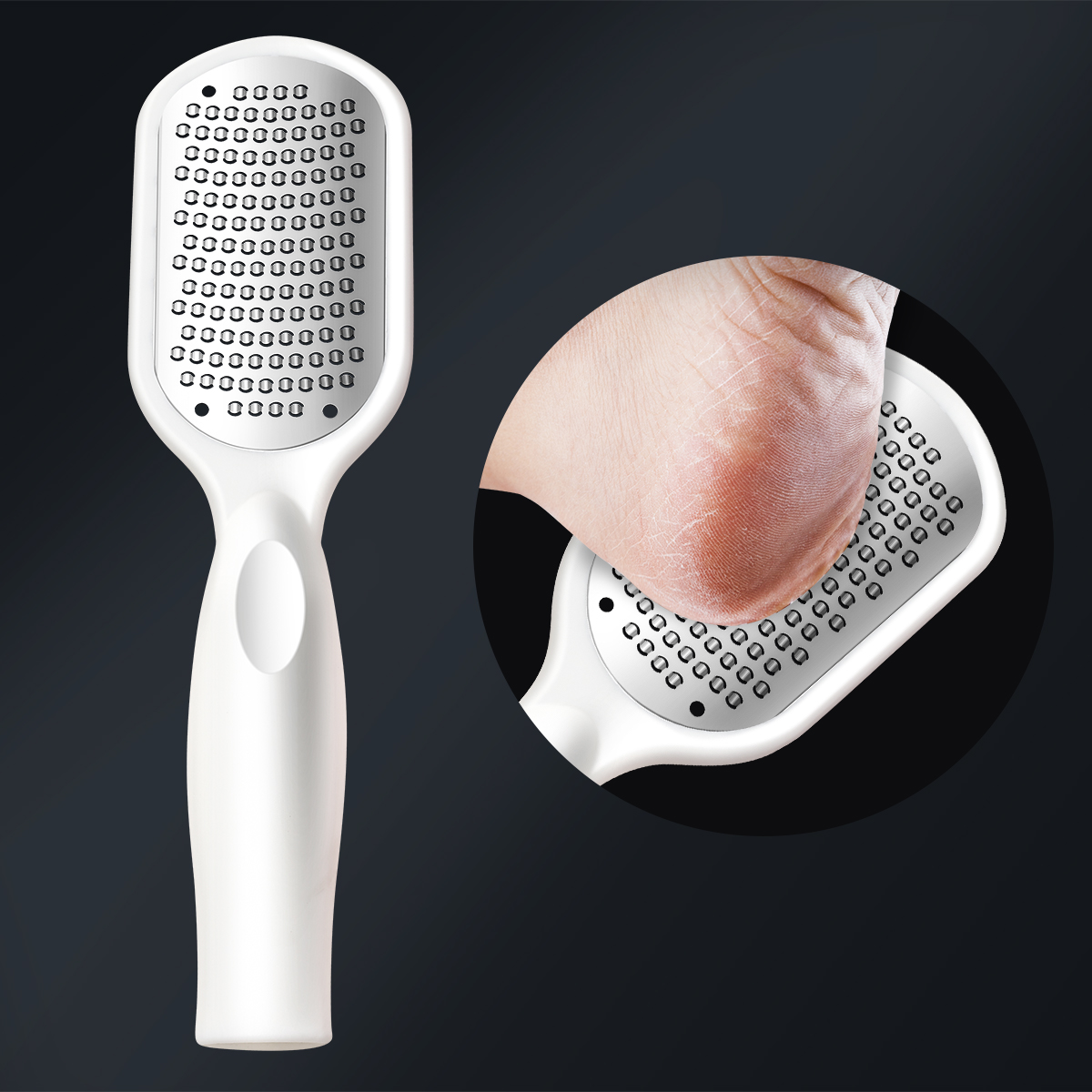 Râpe à Talon Professionnelle pour les Pieds, Lime à Fréquence Dure, Élimination des Callosités de la Peau, Outils de Soins de Pédicure, 1 Pièce: WHITE