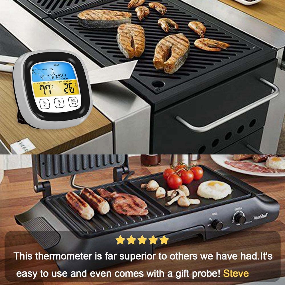 Digital Meat Kitchen Thermometer Cooking Food BBQ Probe Oven Temperaure Sensor Meter Stainless Steel Thermocouple -50-250degree