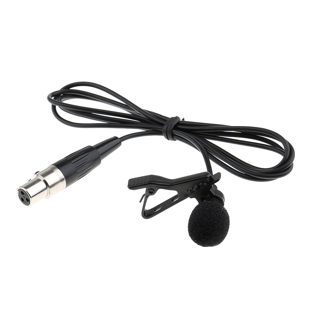Micrófono Lavalier XLR Premium, Conector de 3 pines, Clip de plástico/Metal, 1m/pies, duradero, 1 unidad