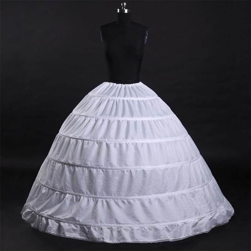 6 Hoops Petticoat Jupon Crinoline Underskirt Slips Make Dress Puffy Quince Bridal Ball Gown Accessories