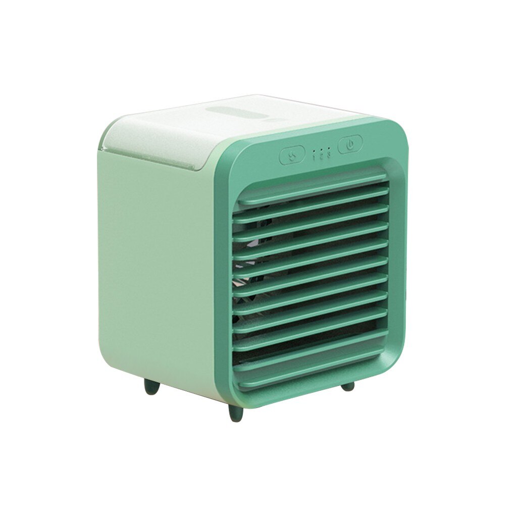 Home Mini Air Conditioner Portable Air Cooler USB Personal Space Cooler Fan Air Cooling Fan Rechargeable Fan Desk: Green