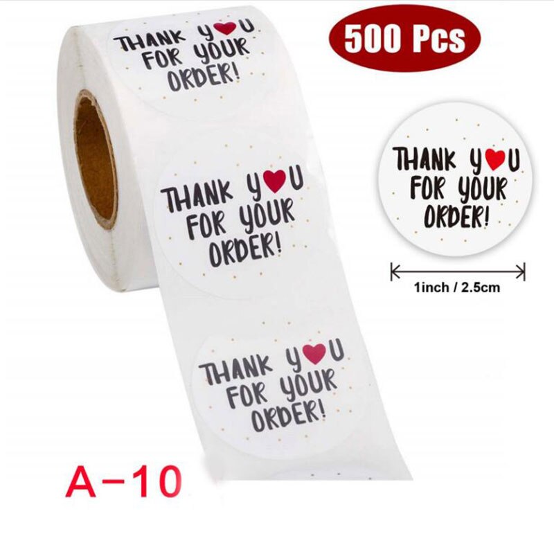 500pcs/roll Handmade Sticker Circle Stationery Seal Labels wedding Sticker Business Packaging Stationery Sticker