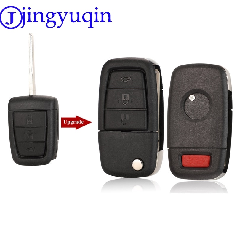 Jingyuqin Gemodificeerde Auto Sleutelhanger Case Shell Voor Chevrolet Caprice Voor Holden Commodore Ve Met 3 + Paniek Sleutel 4 knoppen