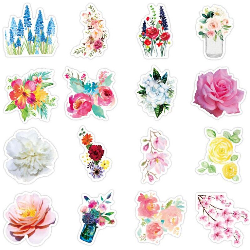 10/30/50 Pcs Meisje Mooie Bloem Cartoon Graffiti Laptop Rugzak Bagage Skateboard Gitaar Waterdichte Sticker
