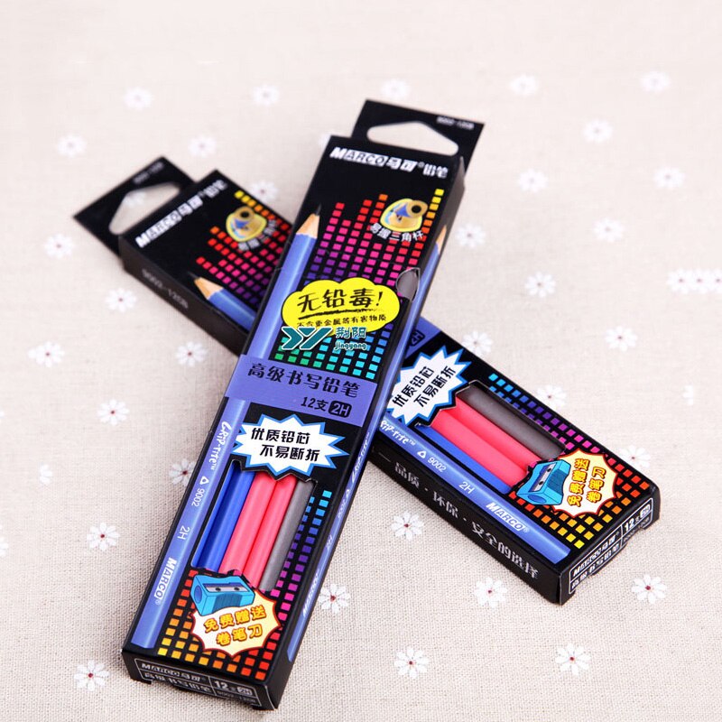 12Pcs/set Wooden Sketch Pencils 2B HB 2H Graphite Art Manual Draw Pen Office School Stationery Supplies