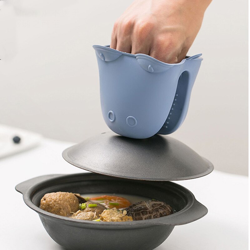 Thicken Oven Mitt Microwave Heat Resistant Gloves Cartoon Hippo Hand Clip Household Anti-Scald Gloves Pot Clip Oven Mitts