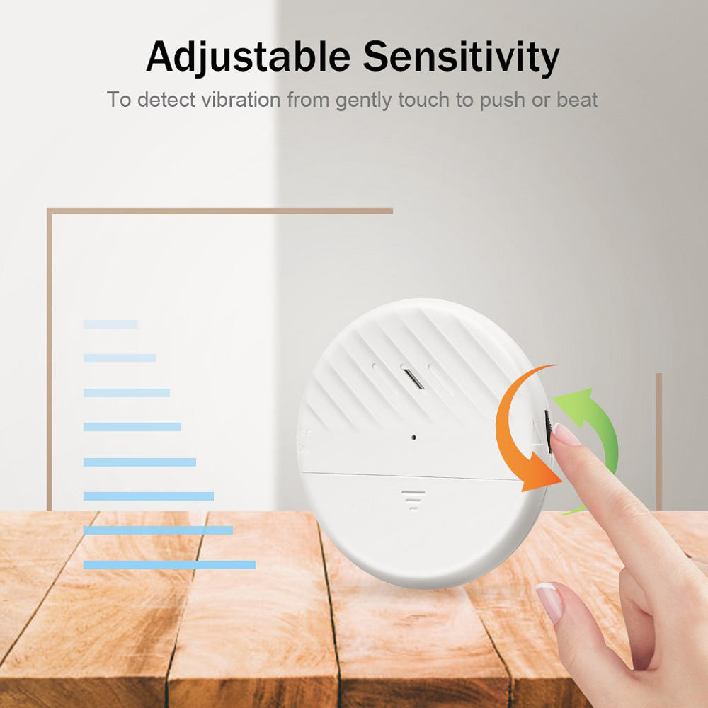 Elecpow Wireless Door Window Vibration Sensor Alarm 125dB Glass Break Anti-Theft Sensor Home Security Protection Alarm
