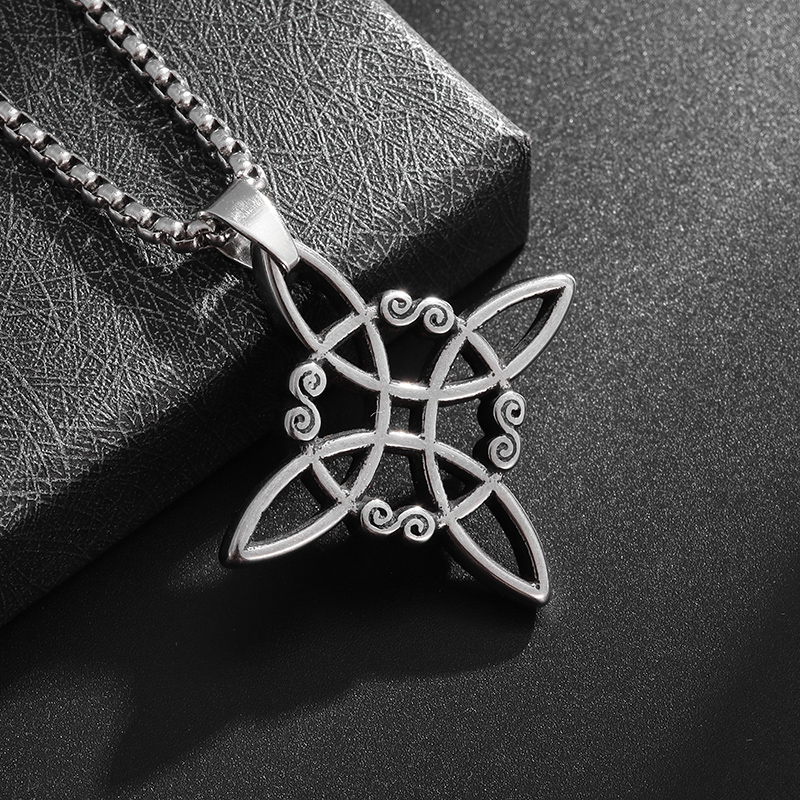 Moda bruxaria bruxa nó colar celta proteção irlandesa nó pingente masculino feminino tendência amuletos jóias presentes